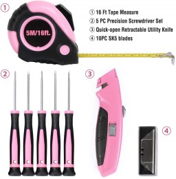 Juego de herramientas rosadas con bolsa WORKPRO3